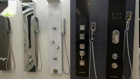 LED Digital Mirror Body Jets Button Stainless Steel 304 Shower Panel with Temperature Control