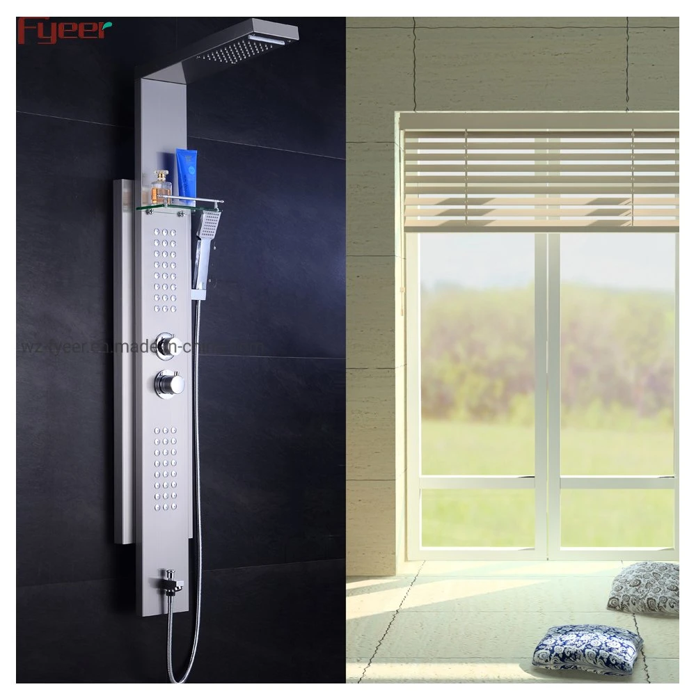 Fyeer Hot Sale Multifunctional Rainfall Shower Panel with Temperature Control