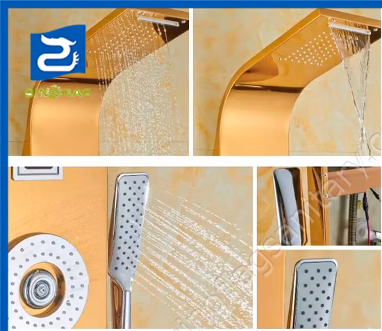 LED Digital Mirror Body Jets Button Stainless Steel 304 Shower Panel with Temperature Control